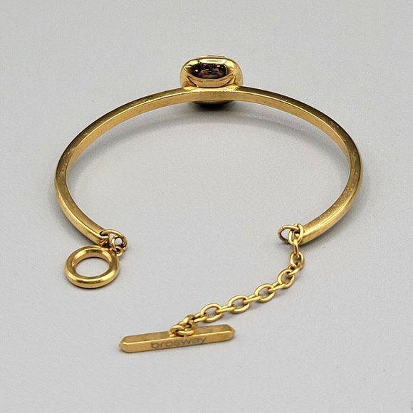 BROSWAY CHAKRA Bracelet Swarovski Crystal Gold Stainless Steel Finish Semi Rigid - Picture 3 of 5